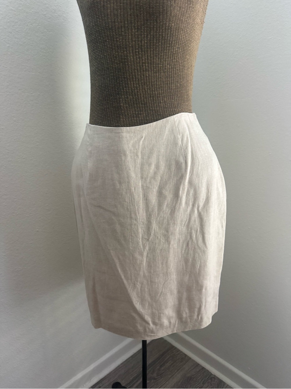 American Vintage Cream Midi Linen Skirt